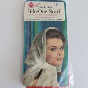 Vintage Chiffon Red Scarf